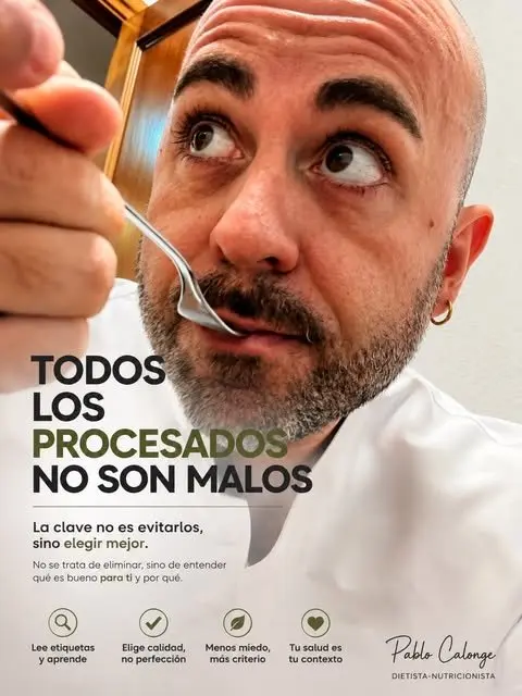 Publicación de Pablo Calonge, dietista-nutricionista, en Instagram (26 de agosto de 2026)